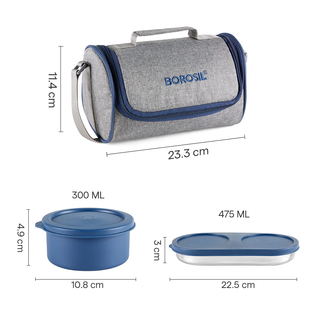 Carrymore Round Stainless Steel Lunch Box with Chappati Box - Image 3