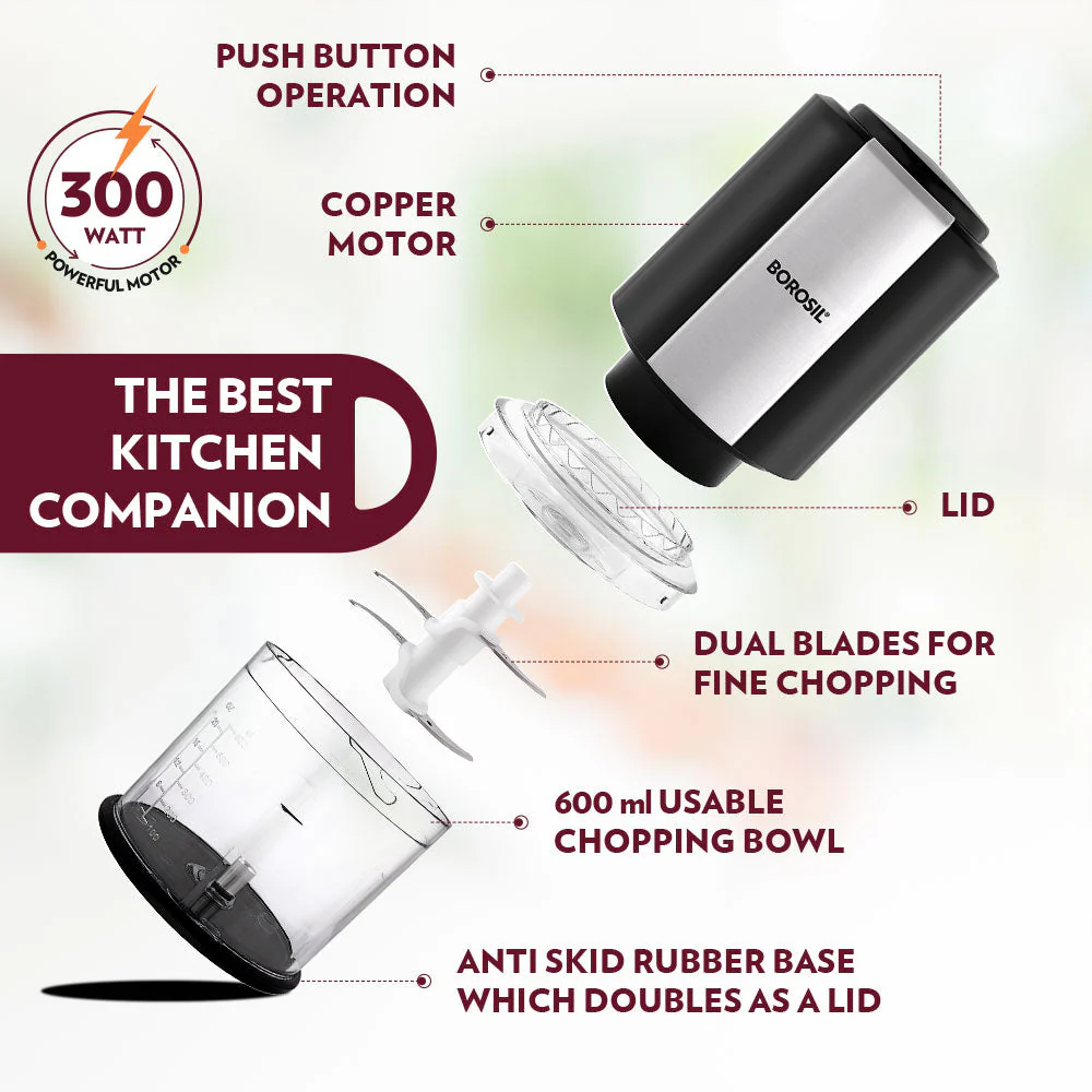 Chef Delite Electric Chopper with Dual Blade, Black - Image 7