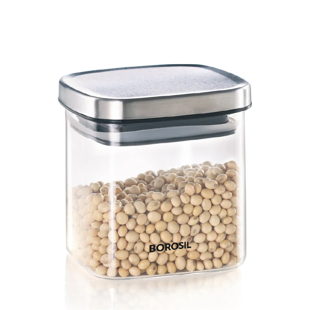 Classic Square Glass Jar with SS Lid - Image 2