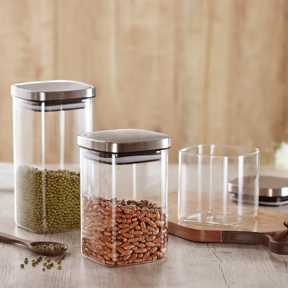 Classic Square Glass Jar with SS Lid - Image 3