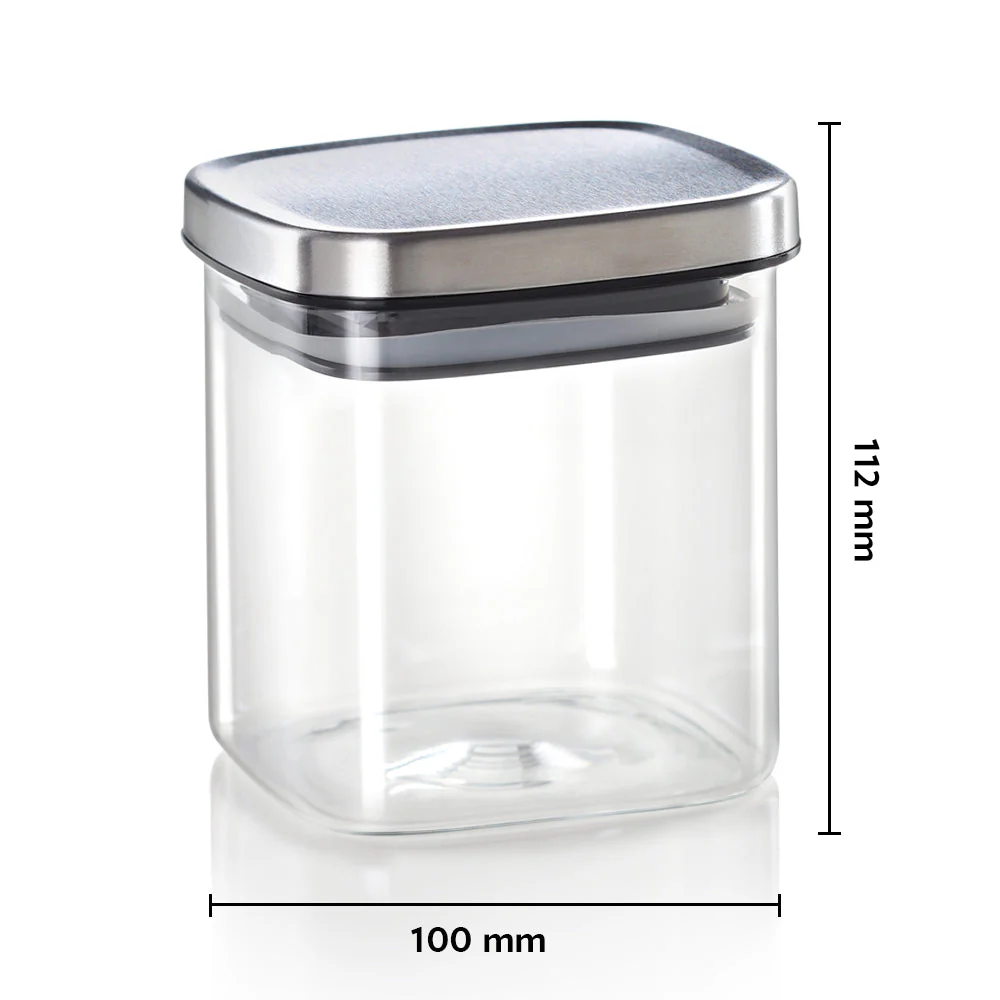 Classic Square Glass Jar with SS Lid - Image 4