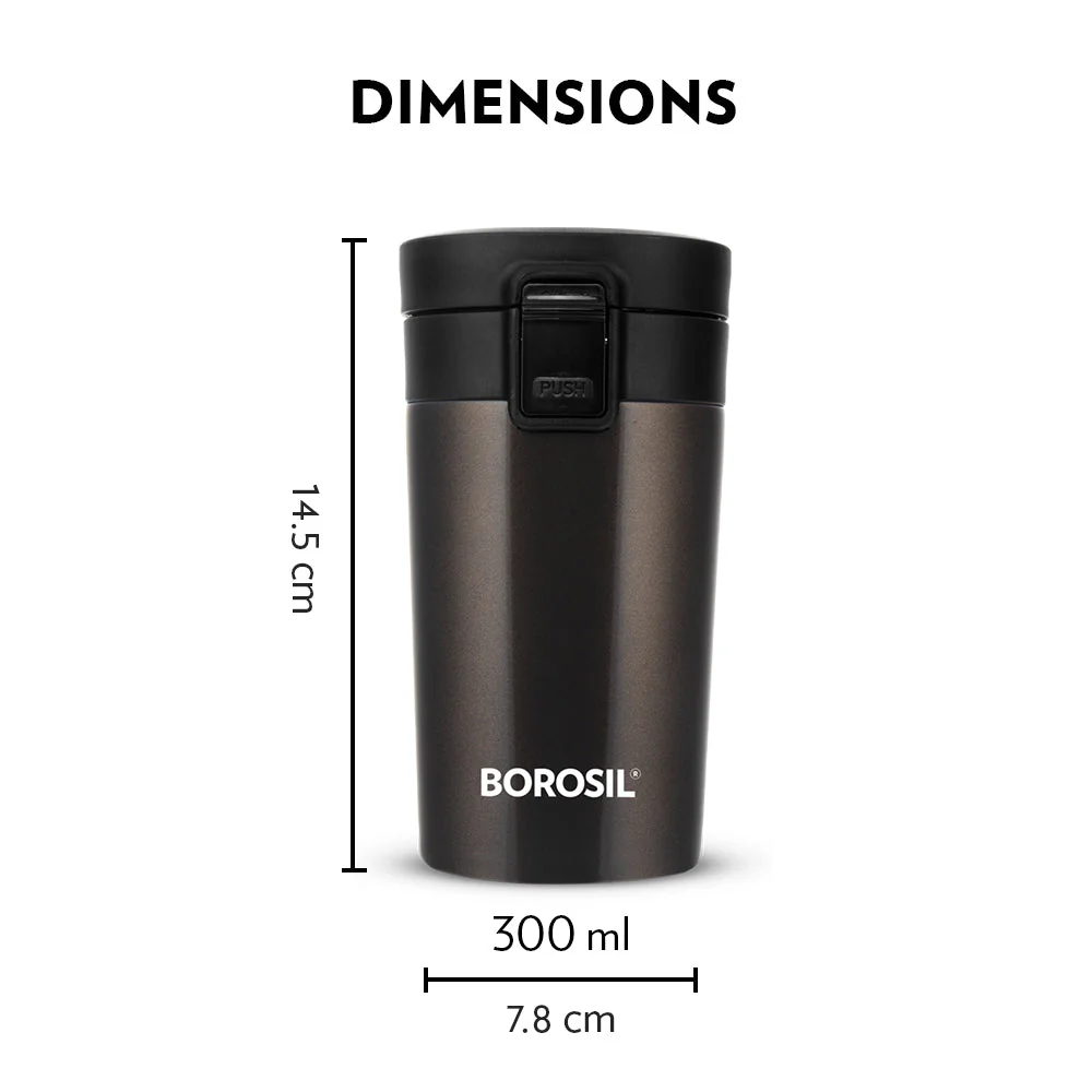 Borosil Coffeemate Insulated Mug, Mocha, 300ml - Image 2