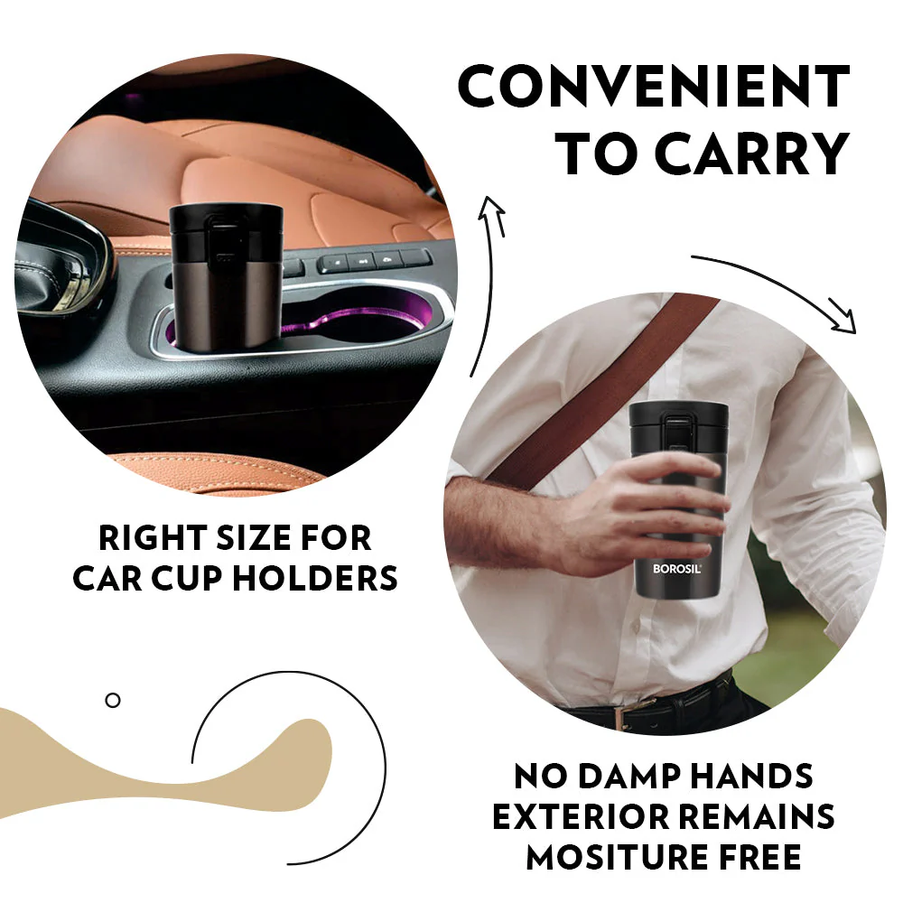 Borosil Coffeemate Insulated Mug, Mocha, 300ml - Image 6