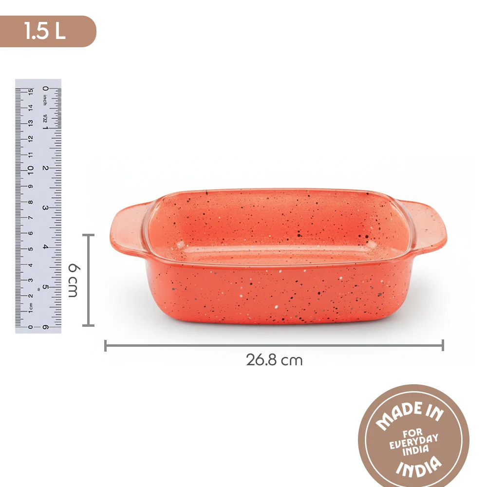 Colors Kube Pink Deep Rectangle Dish - Image 3