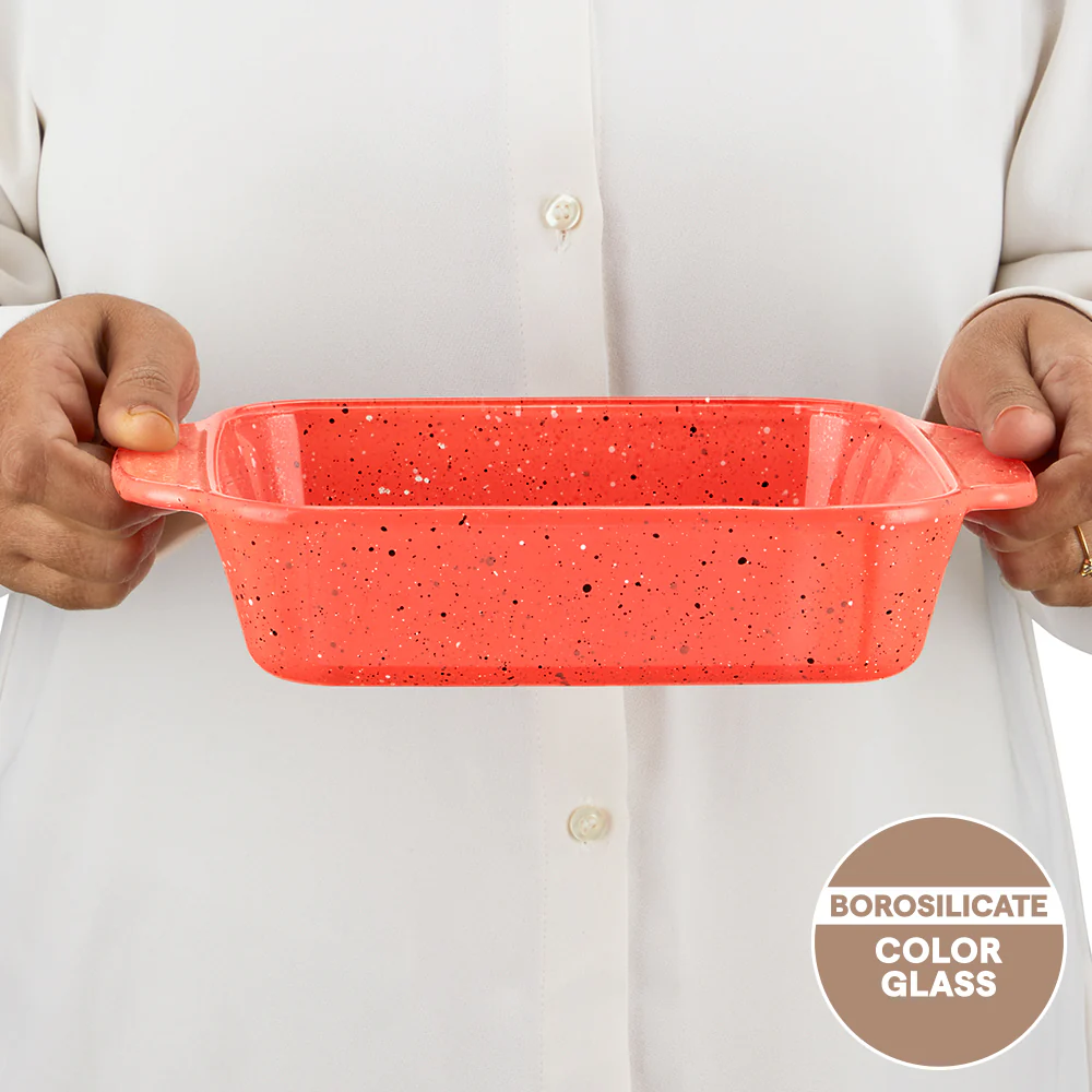 Colors Kube Pink Square Dish with Handle - Image 3