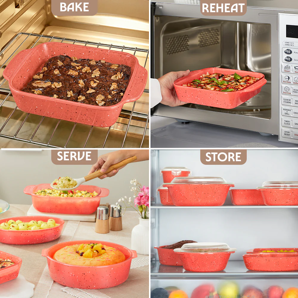 Colors Kube Pink Square Dish with Handle - Image 5