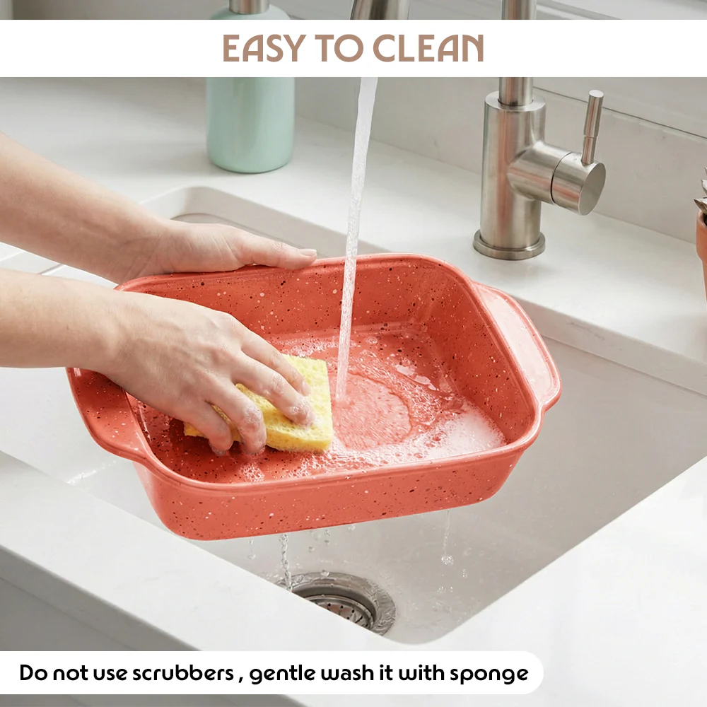 Colors Kube Pink Square Dish with Handle - Image 6