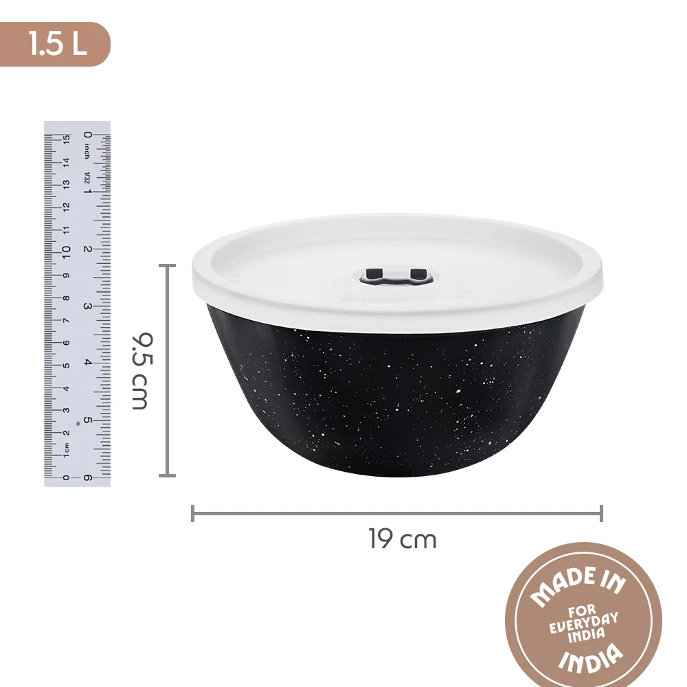 Colors Pebble Black Bowl with Lid - Image 2