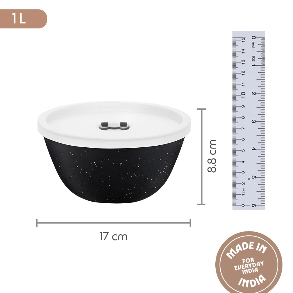 Colors Pebble Black Bowl with Lid - Image 2