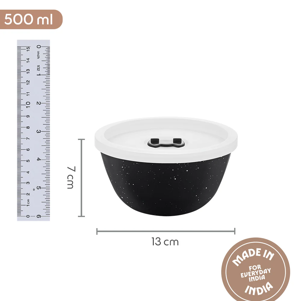 Colors Pebble Black Bowl with Lid - Image 2