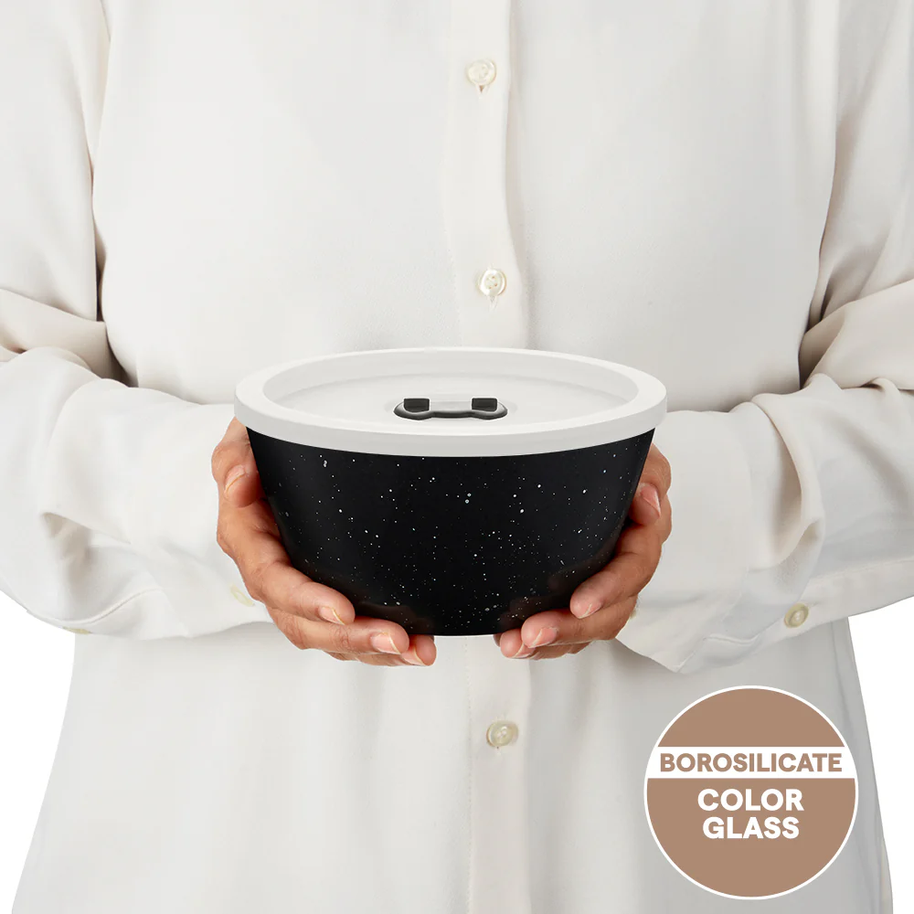 Colors Pebble Black Bowl with Lid - Image 3