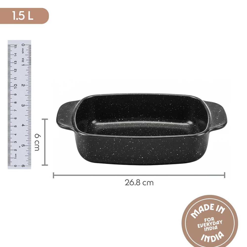 Colors Pebble Black Deep Rectangle Dish - Image 2