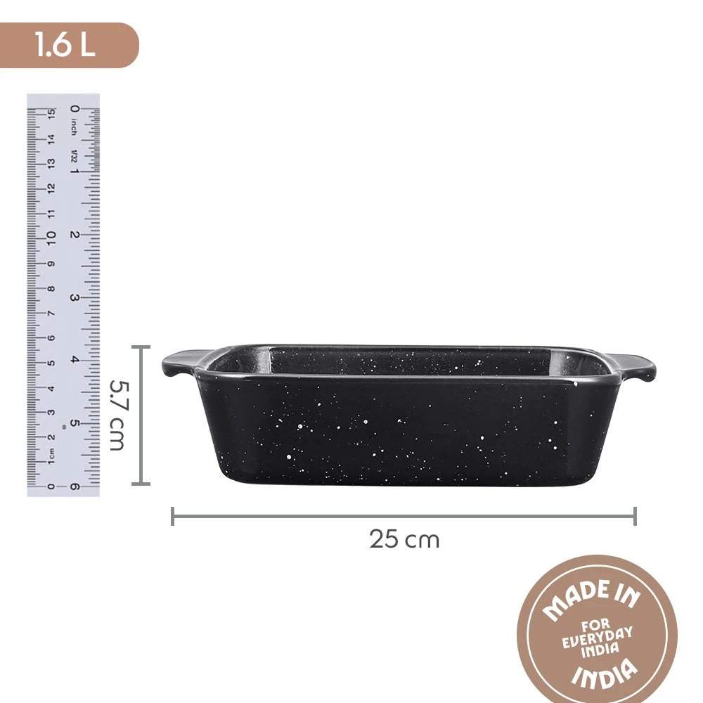 Colors Pebble Black Square Dish with Handle - Image 2