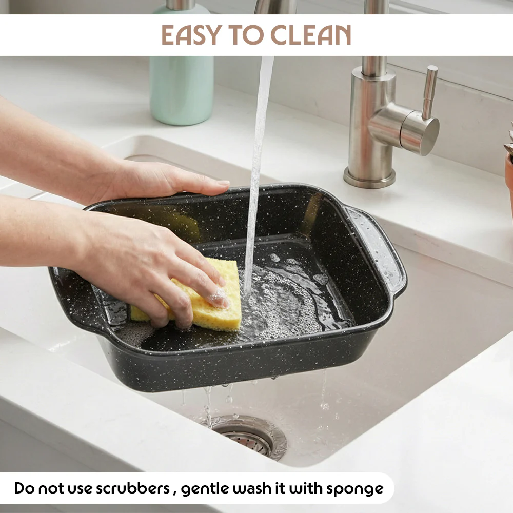 Colors Pebble Black Square Dish with Handle - Image 6