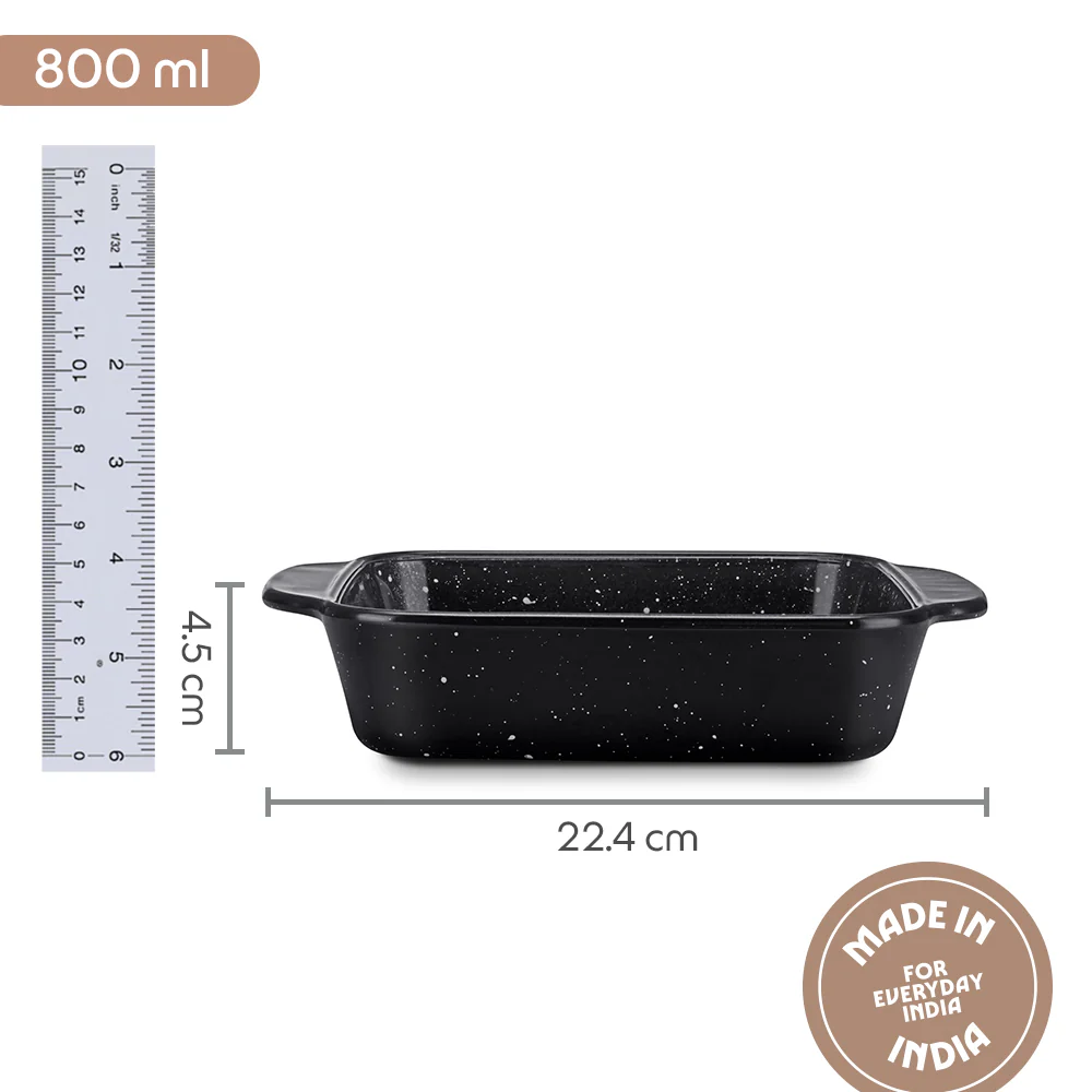 Colors Pebble Black Square Dish with Handle - Image 2