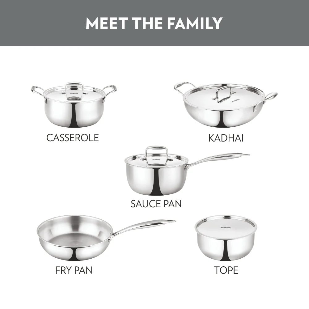 Cookfresh Triply Casserole with Stainless Steel Handle & Lid - Image 5