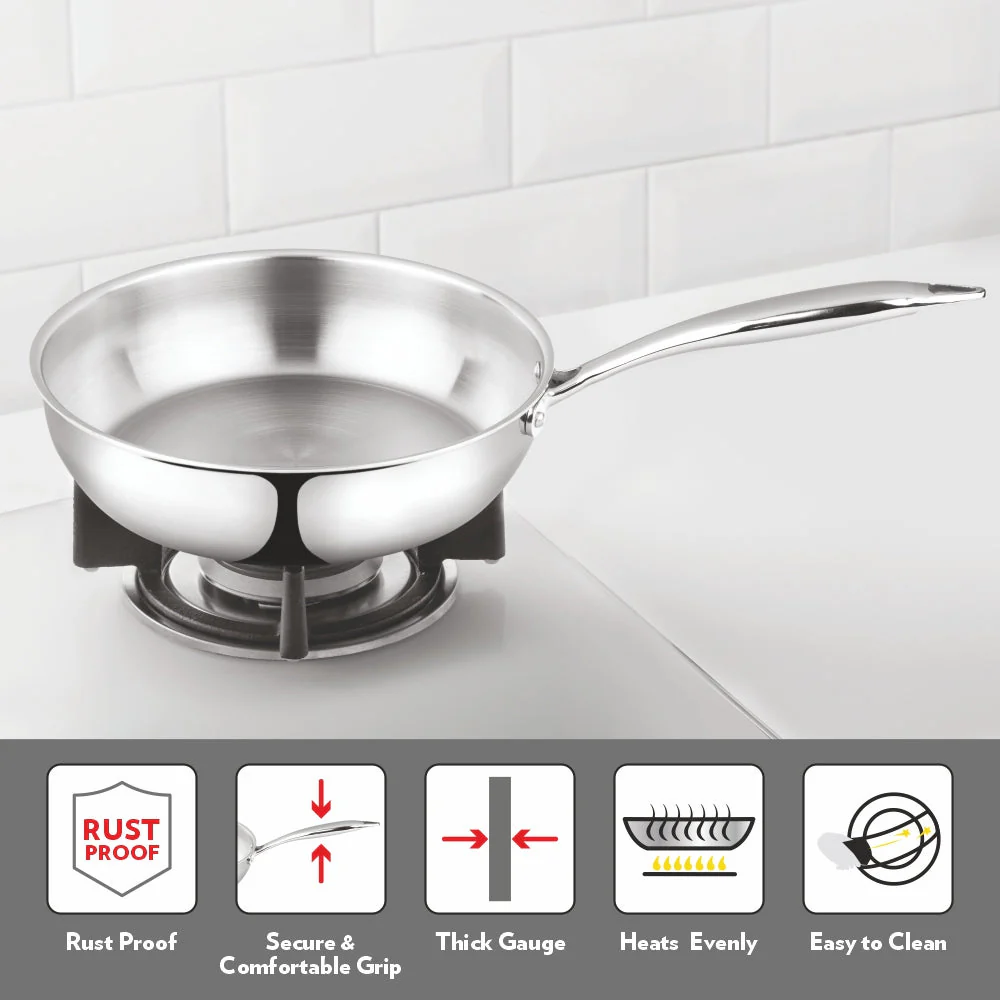 Cookfresh Triply Frying Pan with Stainless Steel Handle - Image 4