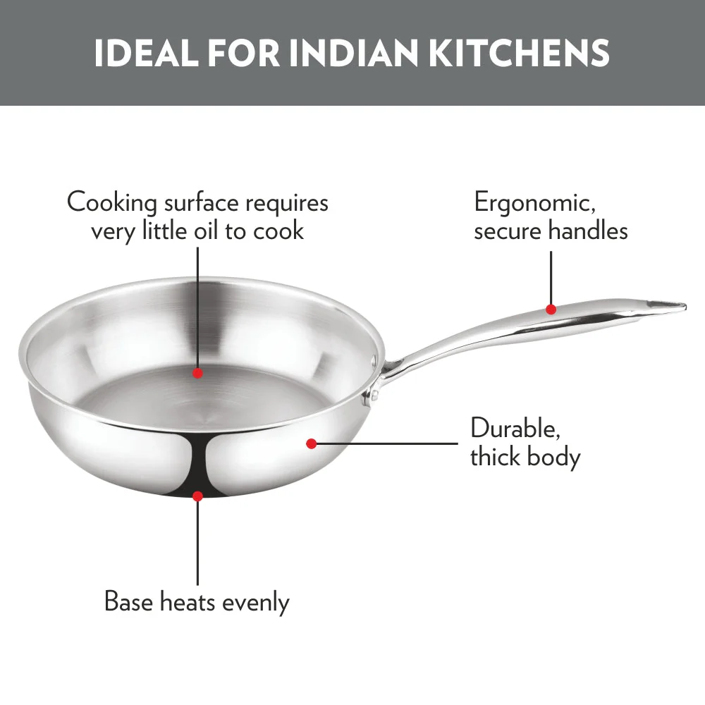 Cookfresh Triply Frying Pan with Stainless Steel Handle - Image 3