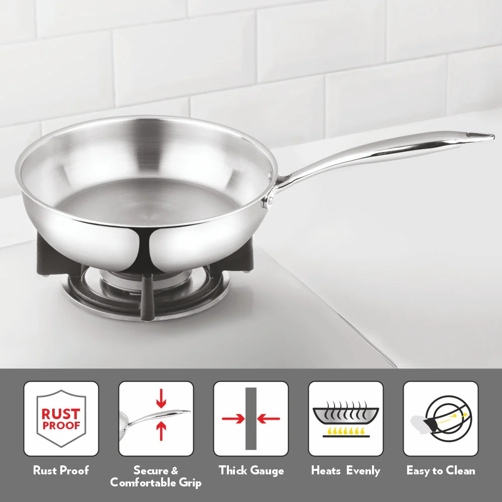 Cookfresh Triply Frying Pan with Stainless Steel Handle - Image 4