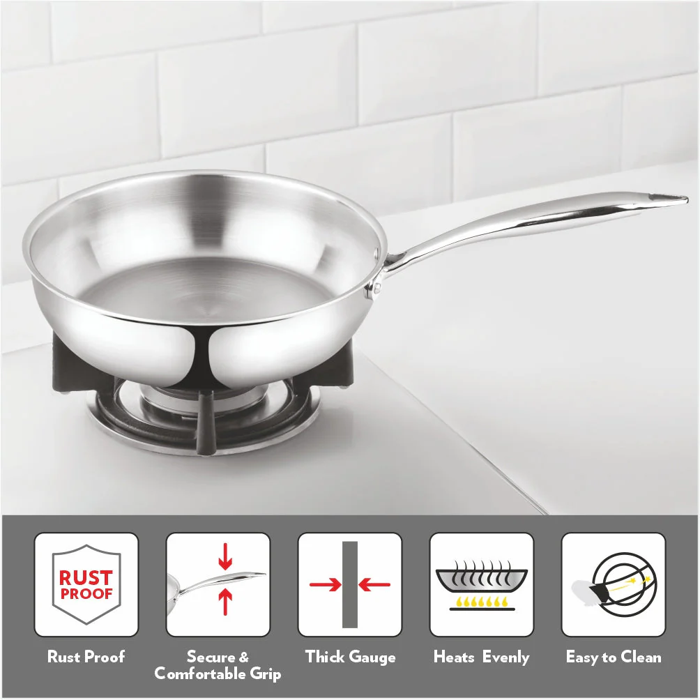 Cookfresh Triply Frying Pan with Stainless Steel Handle - Image 4