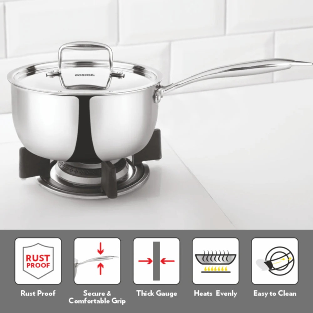 Cookfresh Triply Saucepan with Stainless Steel Handle - Image 4