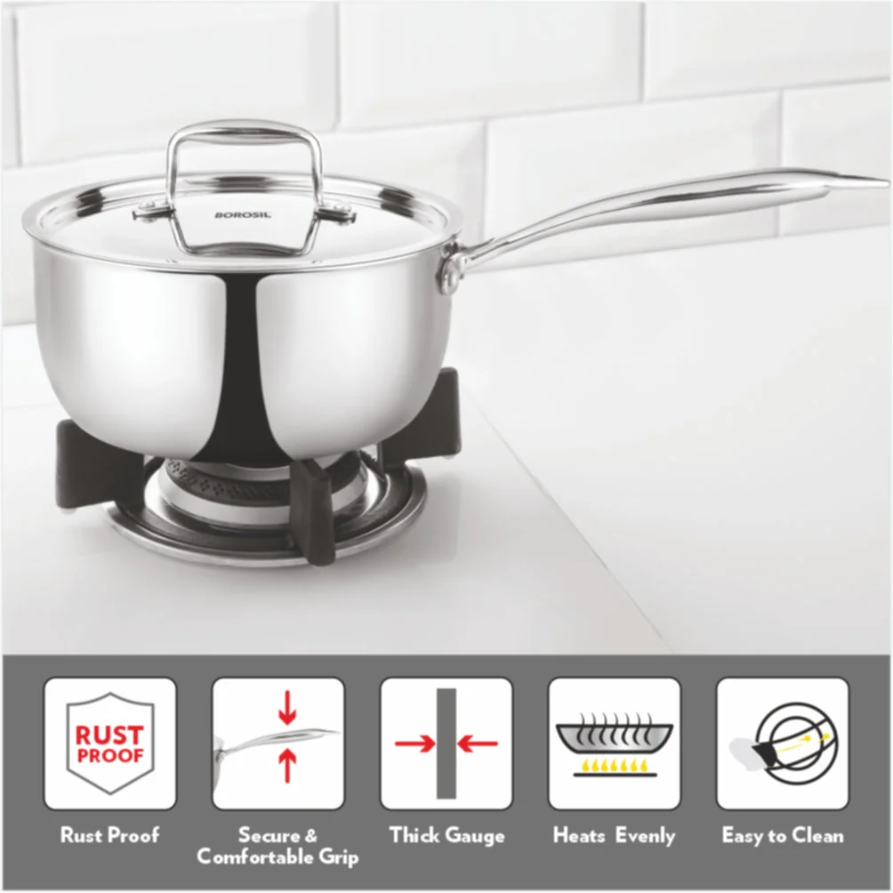 Cookfresh Triply Saucepan with Stainless Steel Handle - Image 4