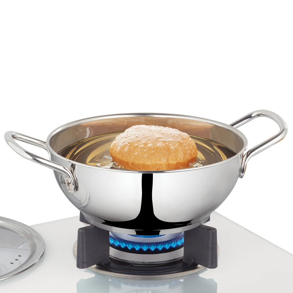 Cookfresh Stainless Steel Deep Kadhai with Lid - Image 2