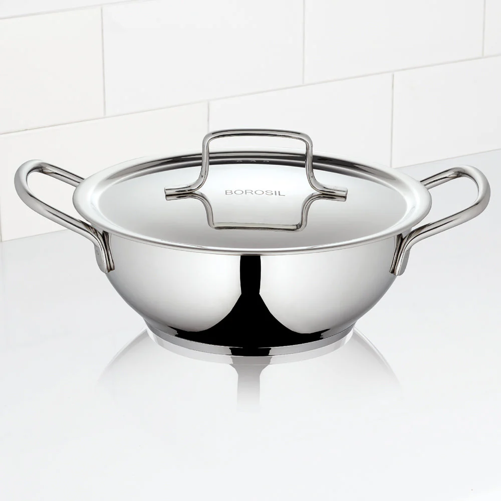 Cookfresh Stainless Steel Deep Kadhai with Lid - Image 3