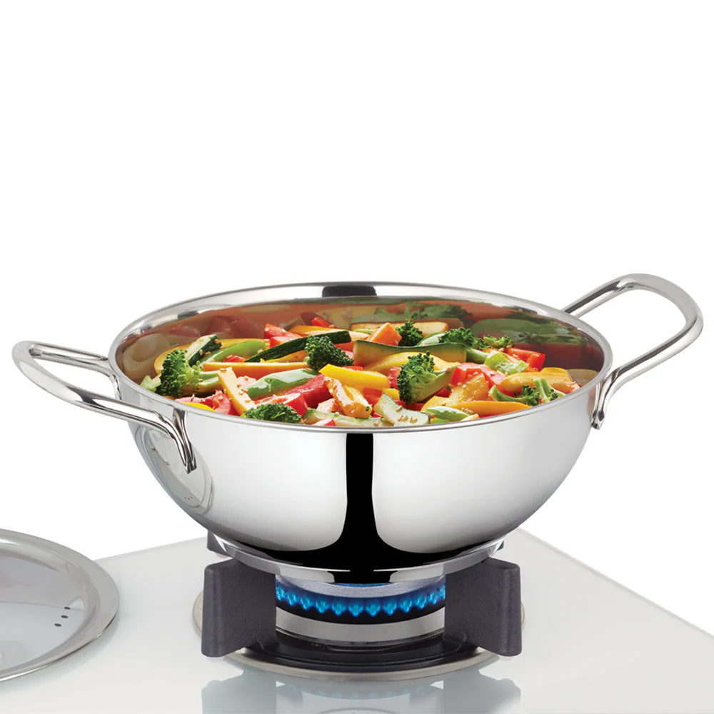 Cookfresh Stainless Steel Deep Kadhai with Lid - Image 2