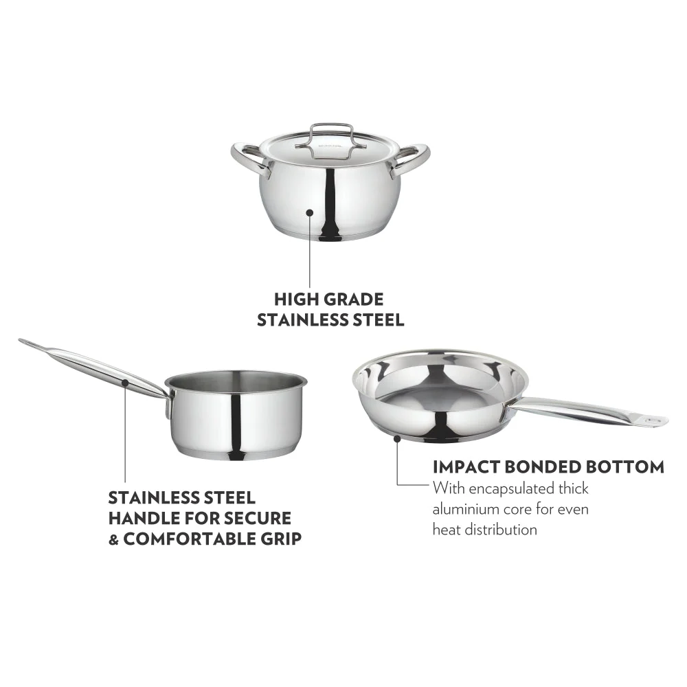 Cookfresh Stainless Steel Flat Kadhai with Lid - Image 10