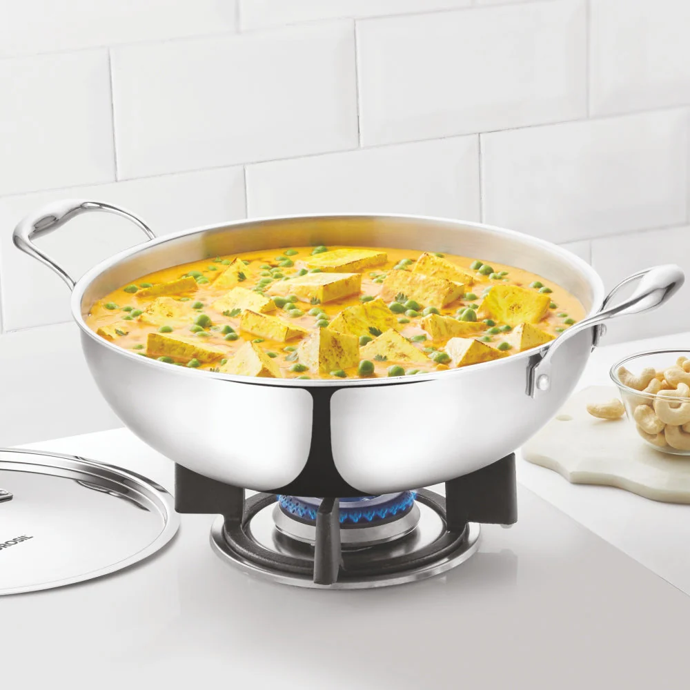 Cookfresh Triply Kadhai with Lid & Stainless Steel Handle - Image 7