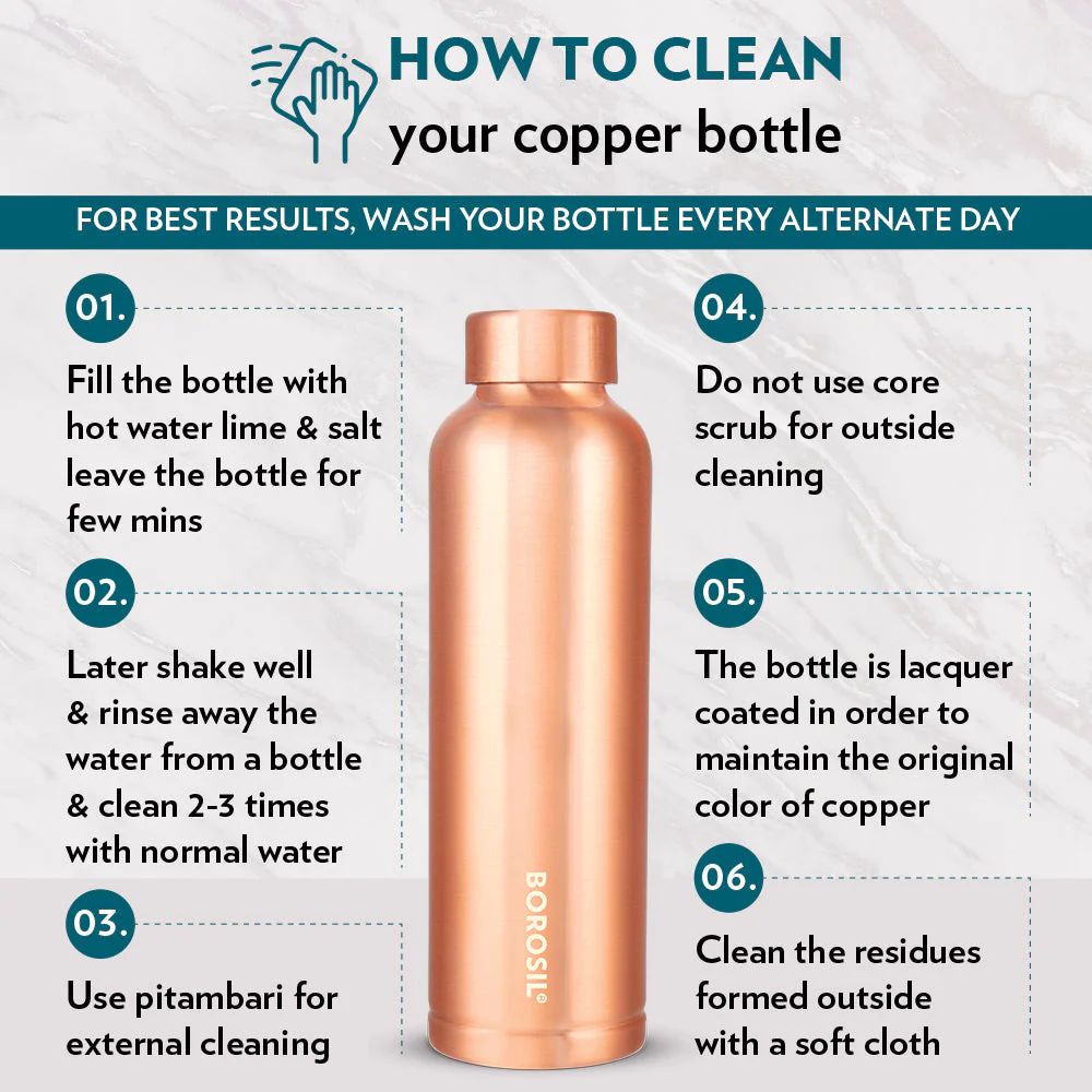 Eco Copper Bottle & Glass Set - Image 5