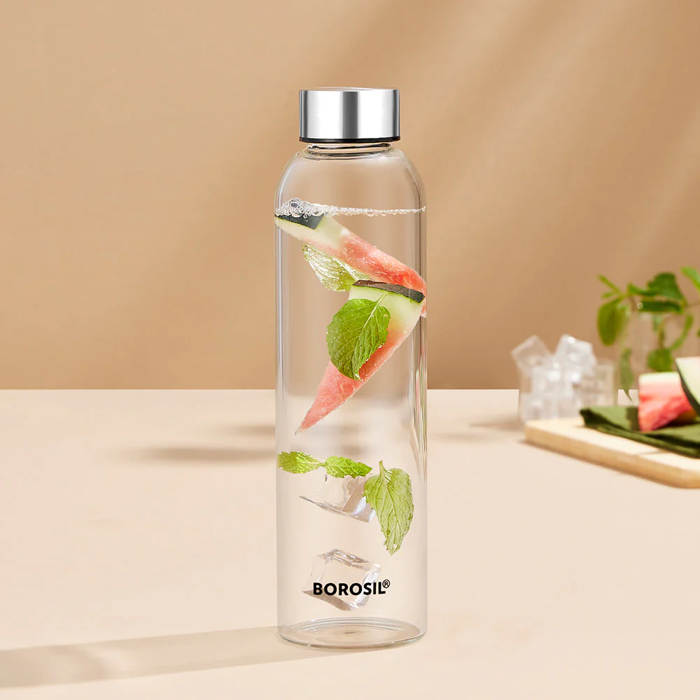 Personalised Crysto Slim Clear Glass Bottle - Image 2