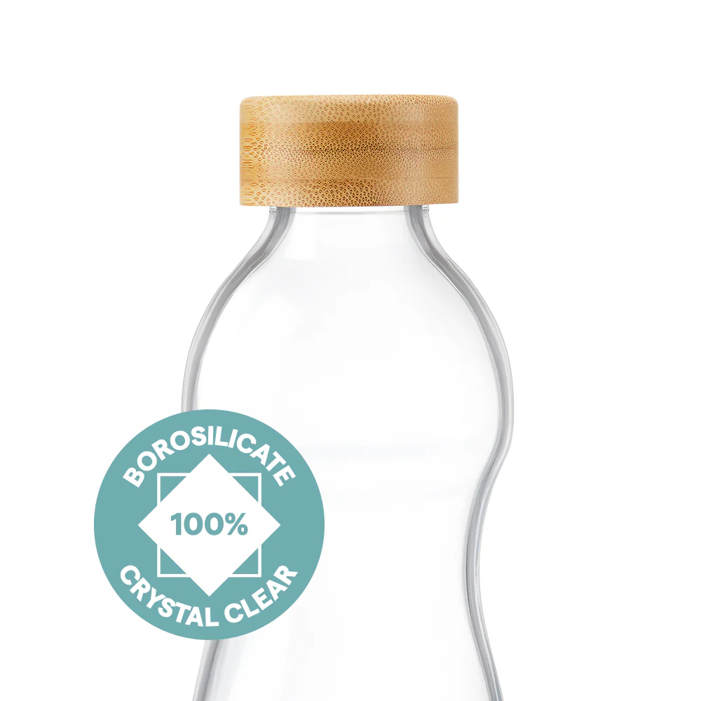Curve Glass Bottle with Bamboo Lid - Image 2
