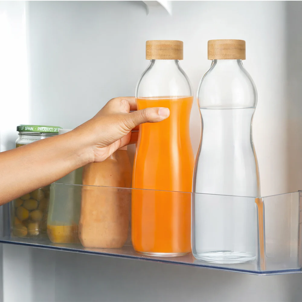 Curve Glass Bottle with Bamboo Lid - Image 6
