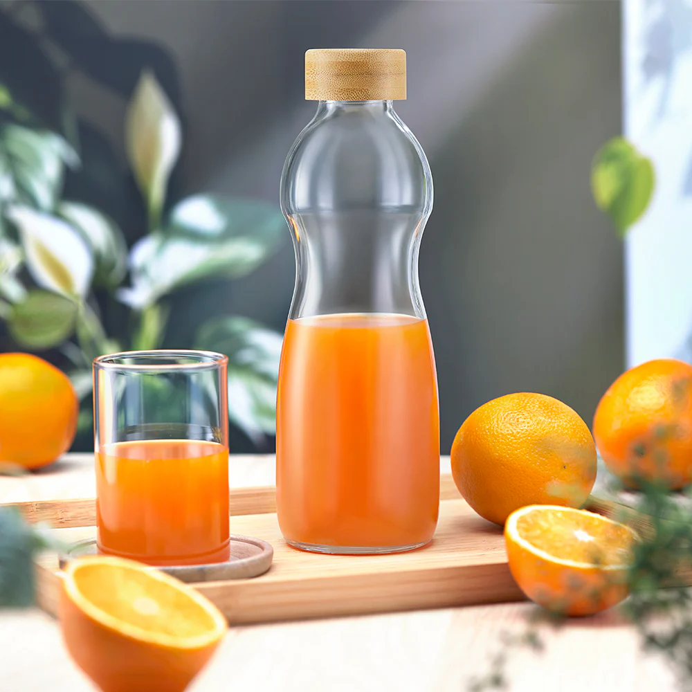 Curve Glass Bottle with Bamboo Lid - Image 7