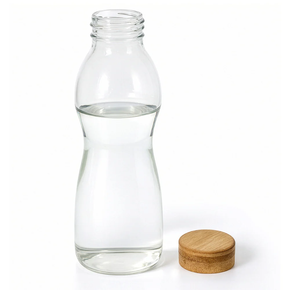 Curve Glass Bottle with Bamboo Lid - Image 8