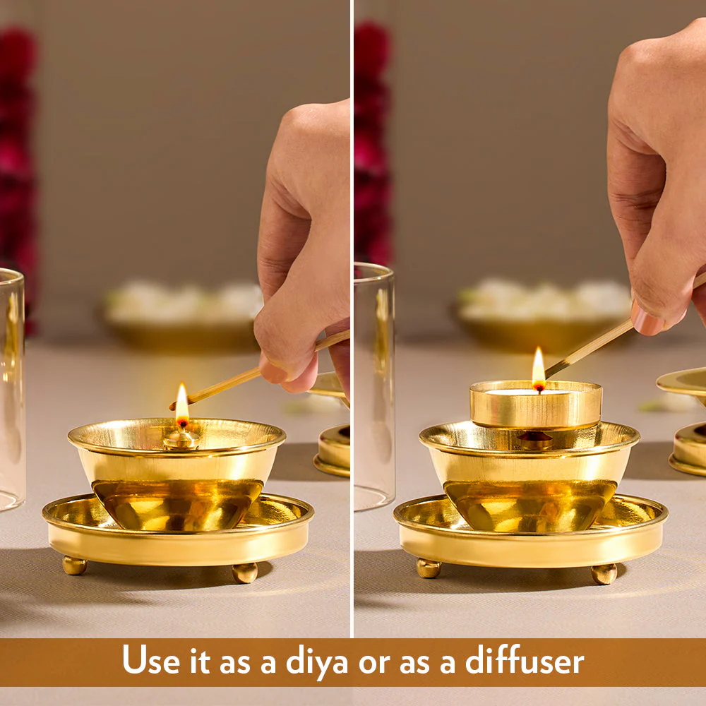 Borosil Brass Diffuser, Medium - Image 3