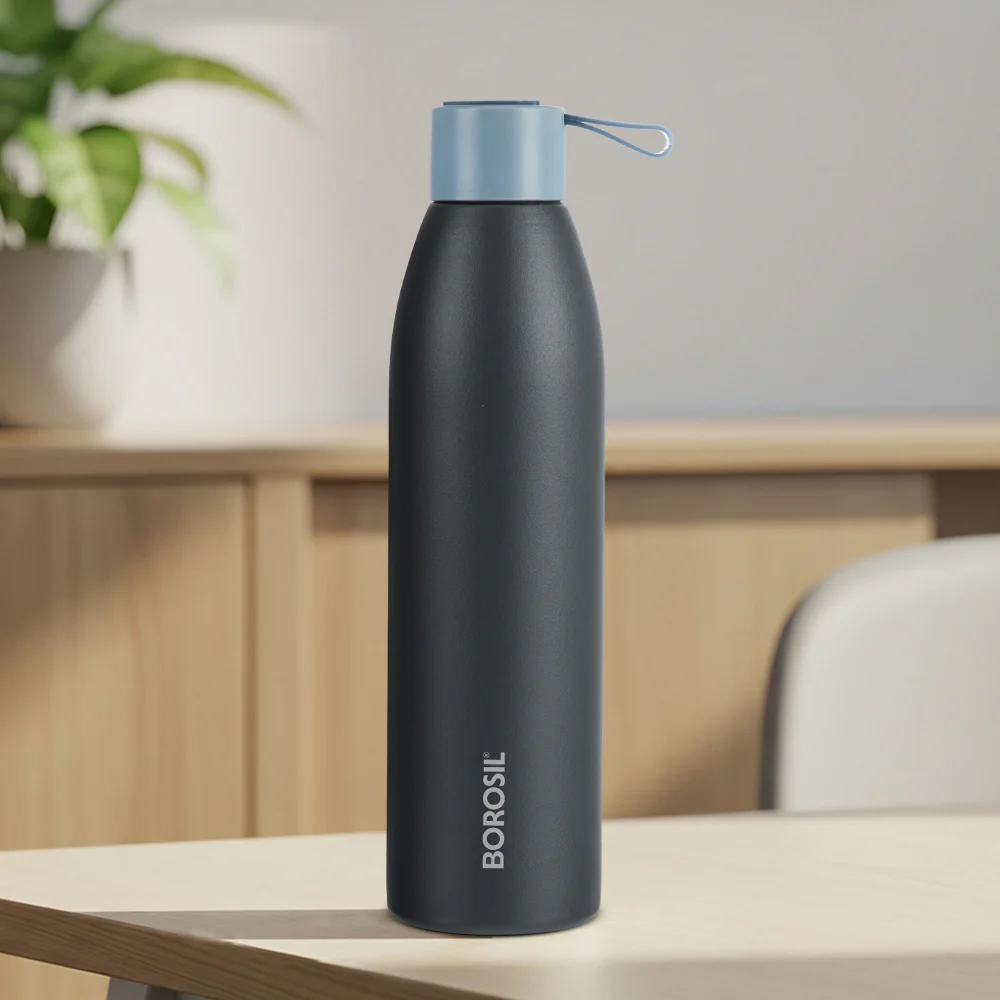 Personalised Duomate Stainless Steel Double Wall Bottle, Black - Image 8