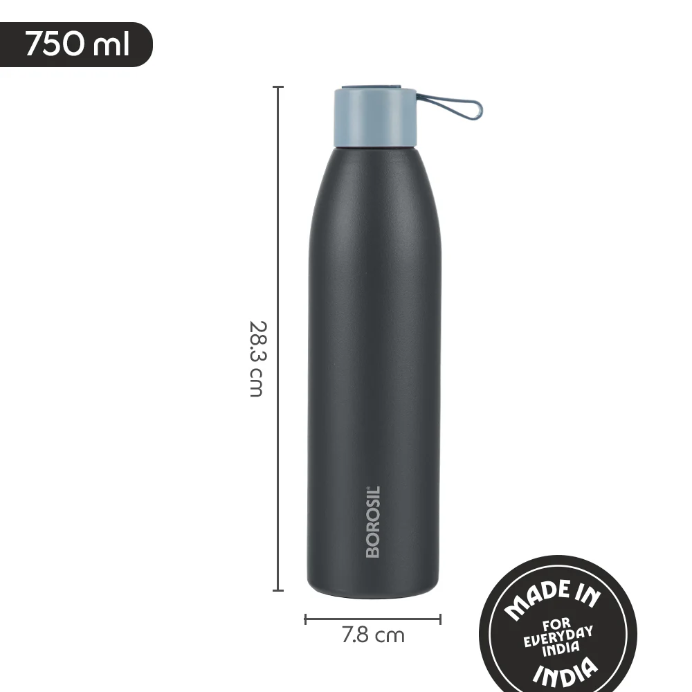 Duomate Double Wall Stainless Steel Bottle, Black - Image 3