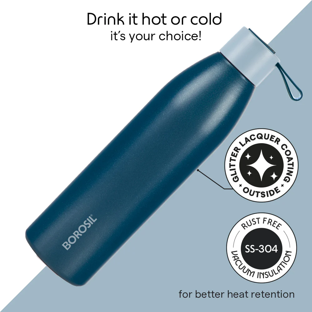 Personalised Duomate Stainless Steel Double Wall Bottle, Blue - Image 5
