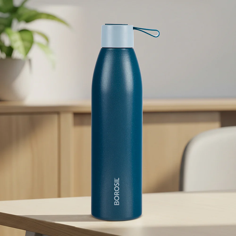 Personalised Duomate Stainless Steel Double Wall Bottle, Blue - Image 8