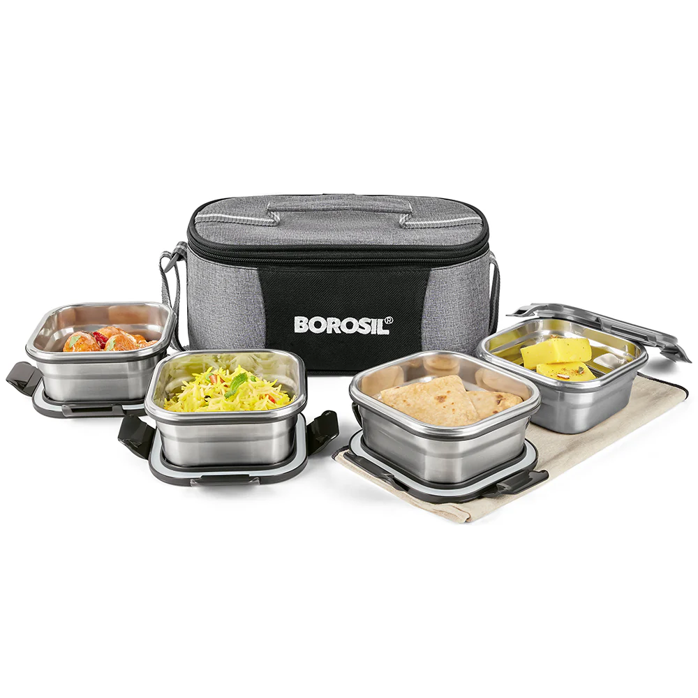 Feast Stainless Steel Square Tiffin Box - Virtual_Bundle - Image 2