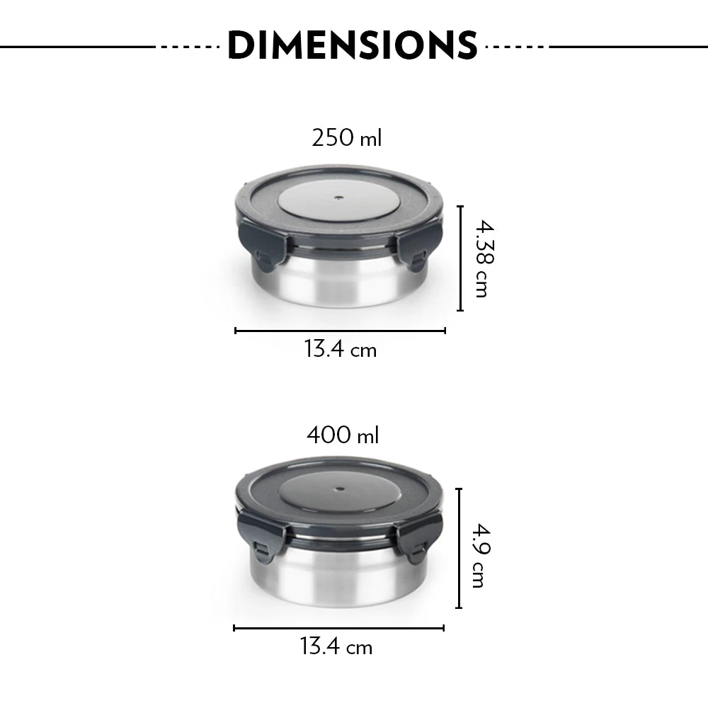 Feast Stainless Steel Round Lunch Box - Image 2