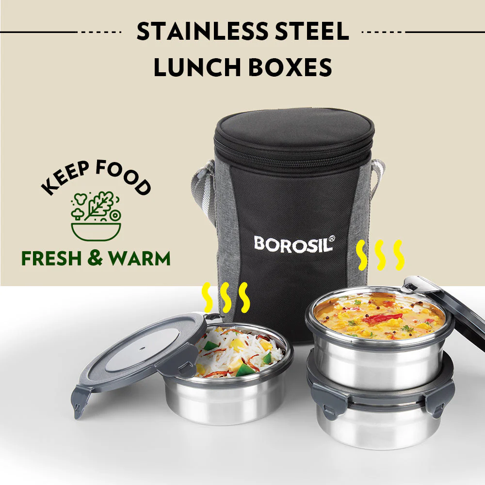 Feast Stainless Steel Round Lunch Box - Image 3