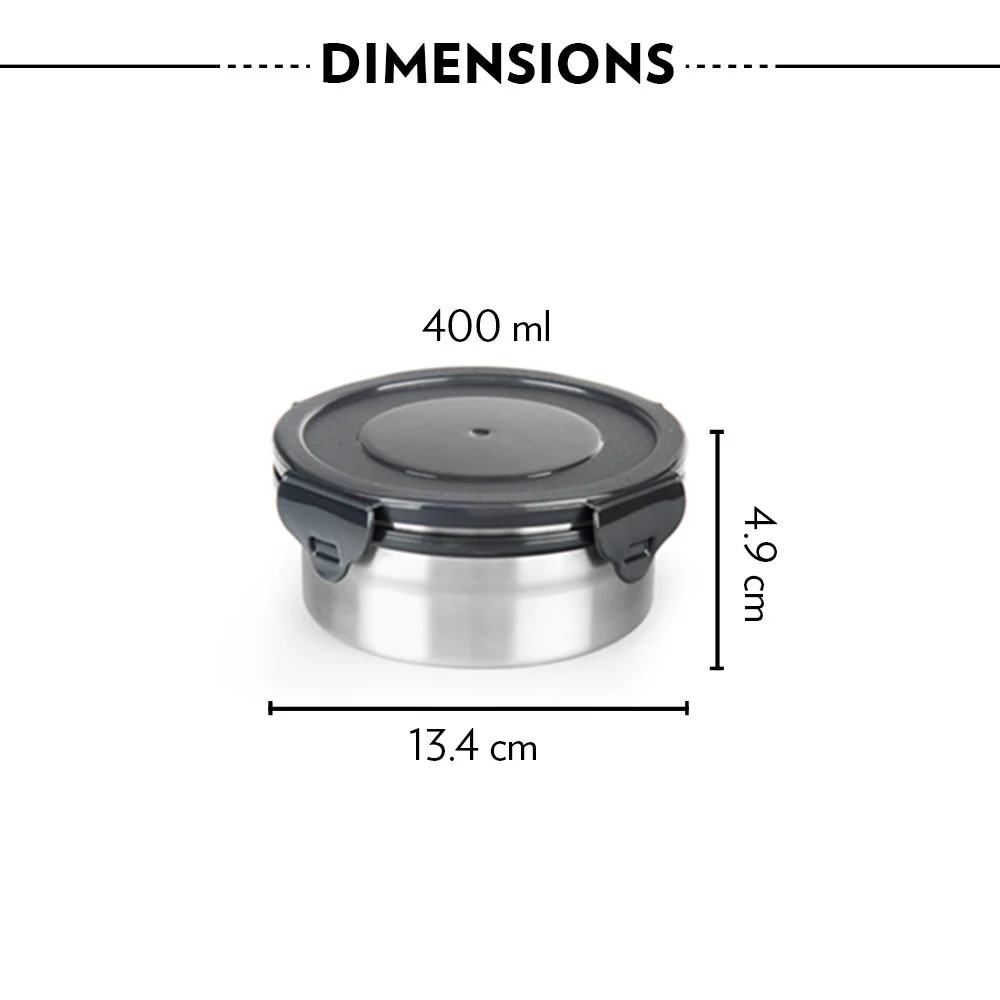 Feast Stainless Steel Round Lunch Box - Image 2