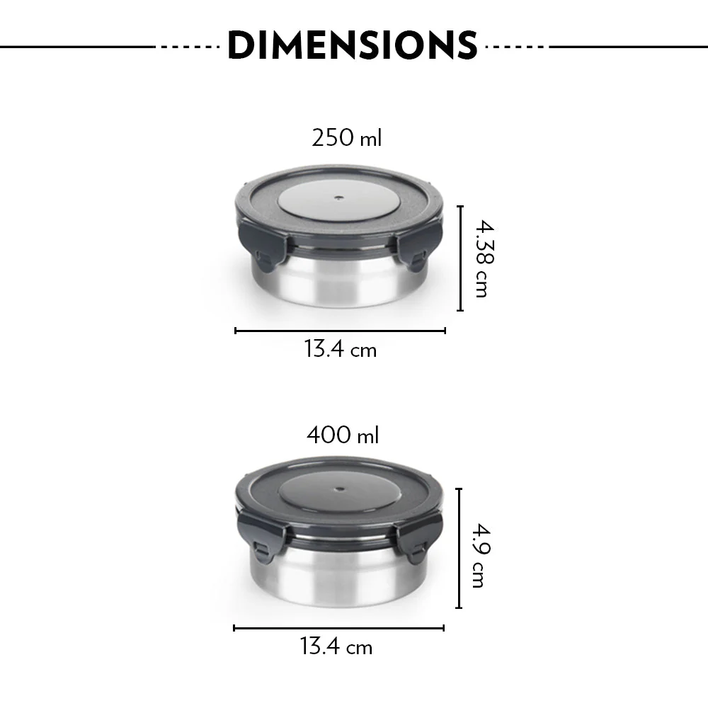 Feast Stainless Steel Round Lunch Box - Image 2