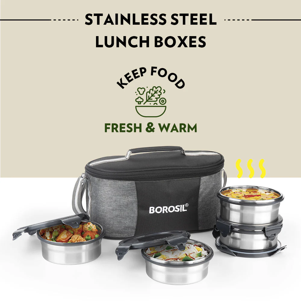 Feast Stainless Steel Round Lunch Box - Image 3