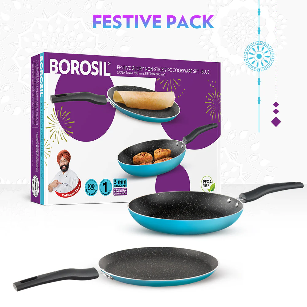 Festive Glory Cookware Set, Blue - Image 8