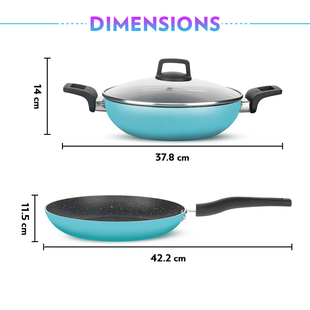 Festive Glory Cookware Set, Blue - Image 3
